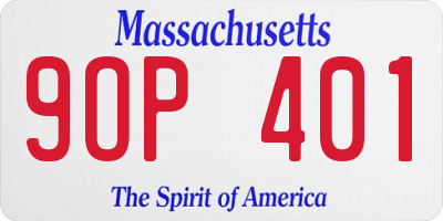 MA license plate 9OP401