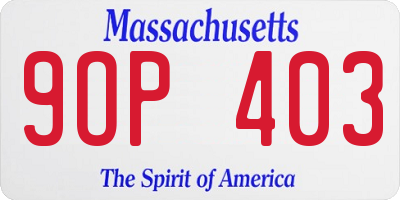 MA license plate 9OP403