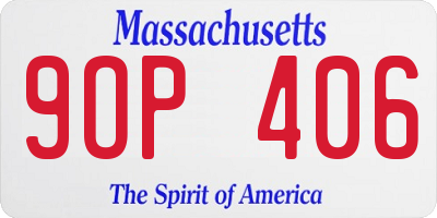 MA license plate 9OP406