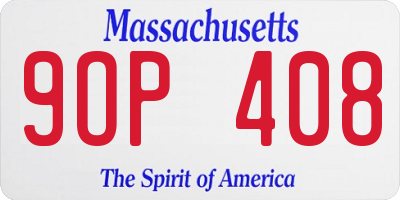 MA license plate 9OP408