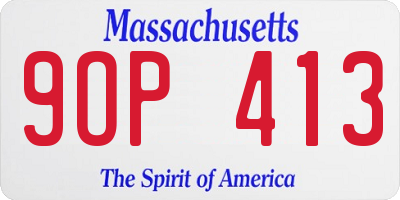 MA license plate 9OP413