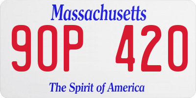 MA license plate 9OP420
