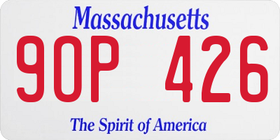MA license plate 9OP426