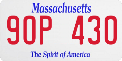 MA license plate 9OP430