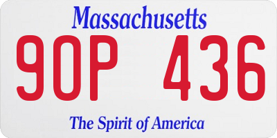MA license plate 9OP436