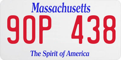 MA license plate 9OP438