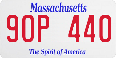 MA license plate 9OP440