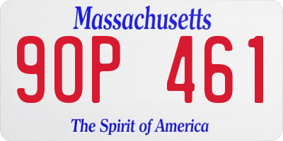 MA license plate 9OP461