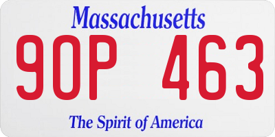 MA license plate 9OP463