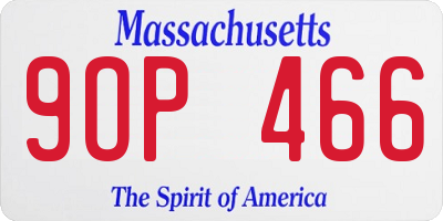 MA license plate 9OP466
