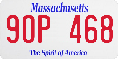 MA license plate 9OP468