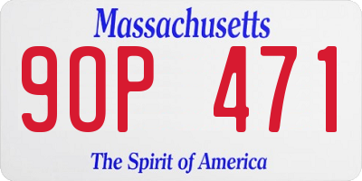 MA license plate 9OP471