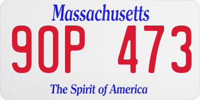 MA license plate 9OP473