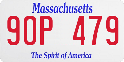 MA license plate 9OP479