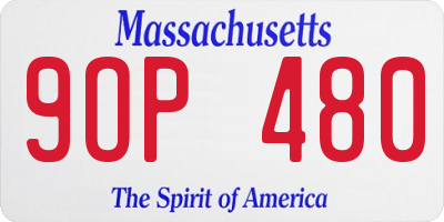 MA license plate 9OP480
