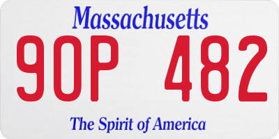 MA license plate 9OP482
