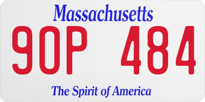 MA license plate 9OP484