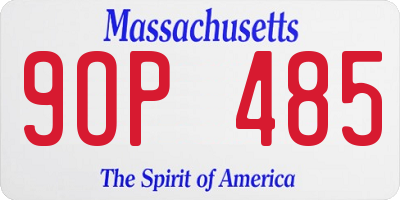 MA license plate 9OP485