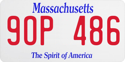 MA license plate 9OP486