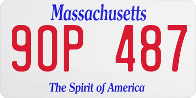 MA license plate 9OP487