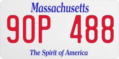MA license plate 9OP488