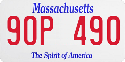 MA license plate 9OP490