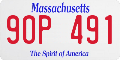 MA license plate 9OP491