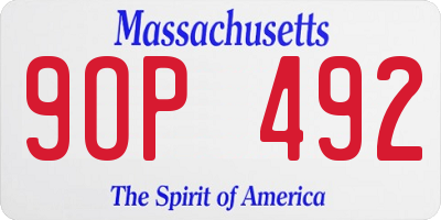 MA license plate 9OP492