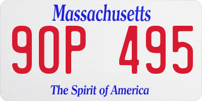 MA license plate 9OP495