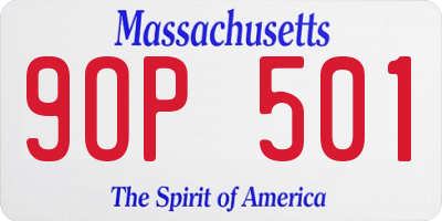 MA license plate 9OP501
