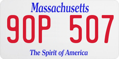 MA license plate 9OP507