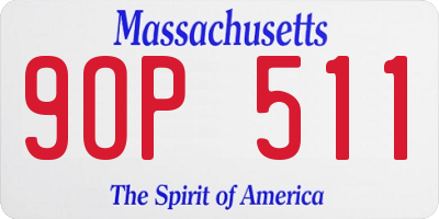 MA license plate 9OP511