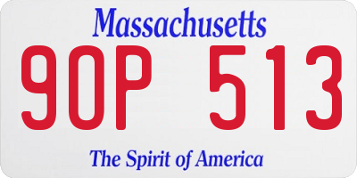 MA license plate 9OP513