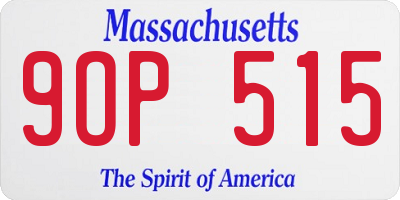 MA license plate 9OP515