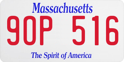 MA license plate 9OP516