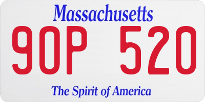 MA license plate 9OP520