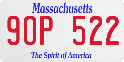 MA license plate 9OP522
