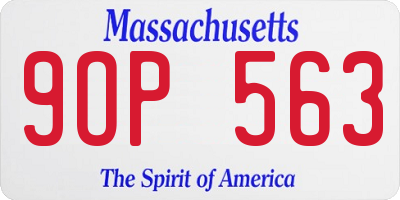MA license plate 9OP563