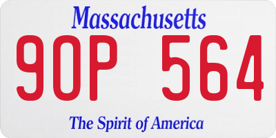 MA license plate 9OP564