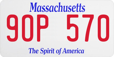 MA license plate 9OP570