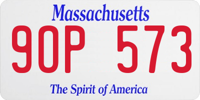 MA license plate 9OP573