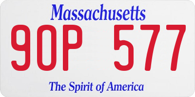 MA license plate 9OP577