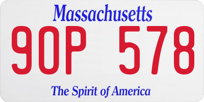 MA license plate 9OP578