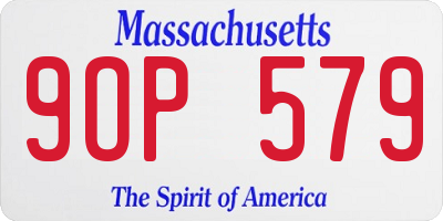 MA license plate 9OP579