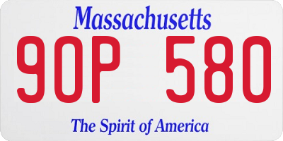 MA license plate 9OP580