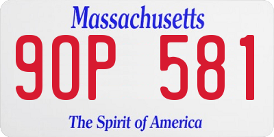 MA license plate 9OP581