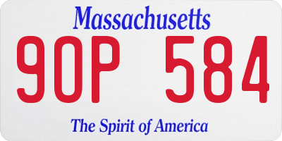 MA license plate 9OP584