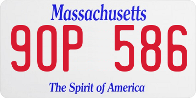 MA license plate 9OP586