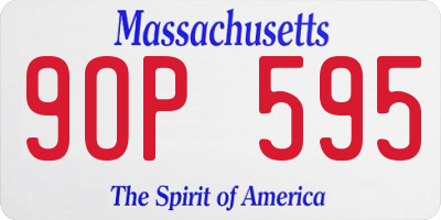 MA license plate 9OP595