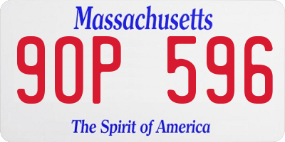 MA license plate 9OP596